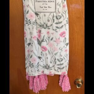 Fleece Blanket Throw Floral Tassel